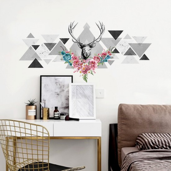 Geometrik Geyikli Ev Dekor Duvar Sticker Çıkartma Seti Geometrik Geyikli Ev Dekor Duvar Sticker Çıkartma Seti